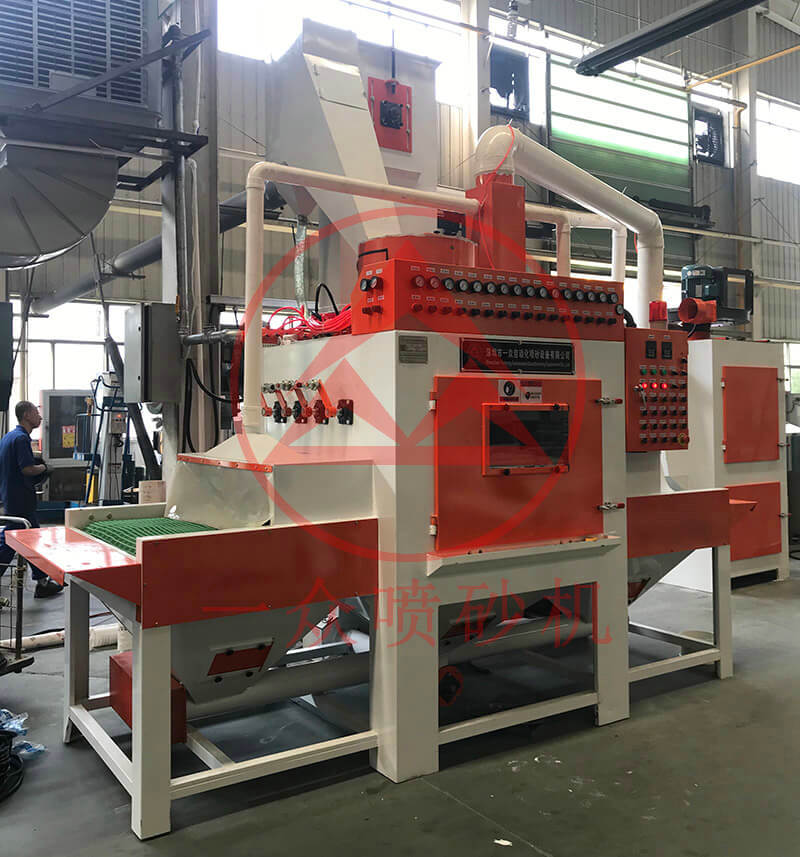 提升式输送自动喷砂机