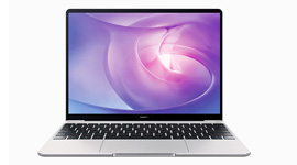 华为MateBook 13樱粉金笔记本表面采用铝合金陶瓷喷砂工艺